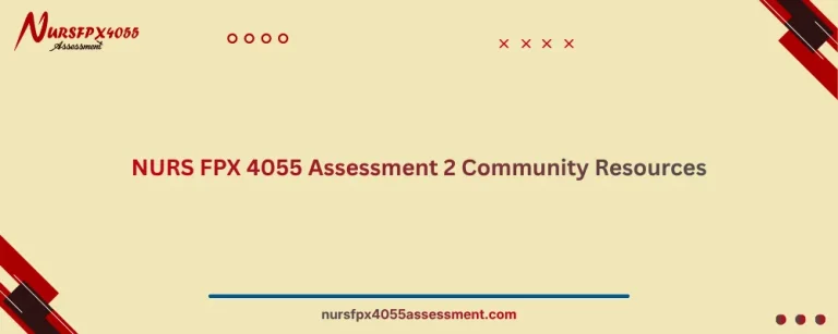 NURS FPX 4055 Assessment 2 Community Resources
